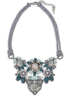 ❗️Chloe & Isabel Statement Crystal Bib Necklace in Teal and Olive MSRP $228!